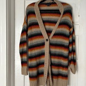 American Eagle oversized rainbow cardigan